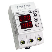 Реле напряжения с контролем тока VA-50A DIN-рейка DigiTOP 